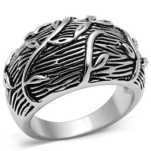 JCE064 Rhodium Brass Ring with No Stone
