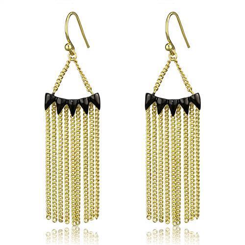 JCE1206 Gold+Ruthenium Brass Earrings with Top Grade Crystal  in Clear