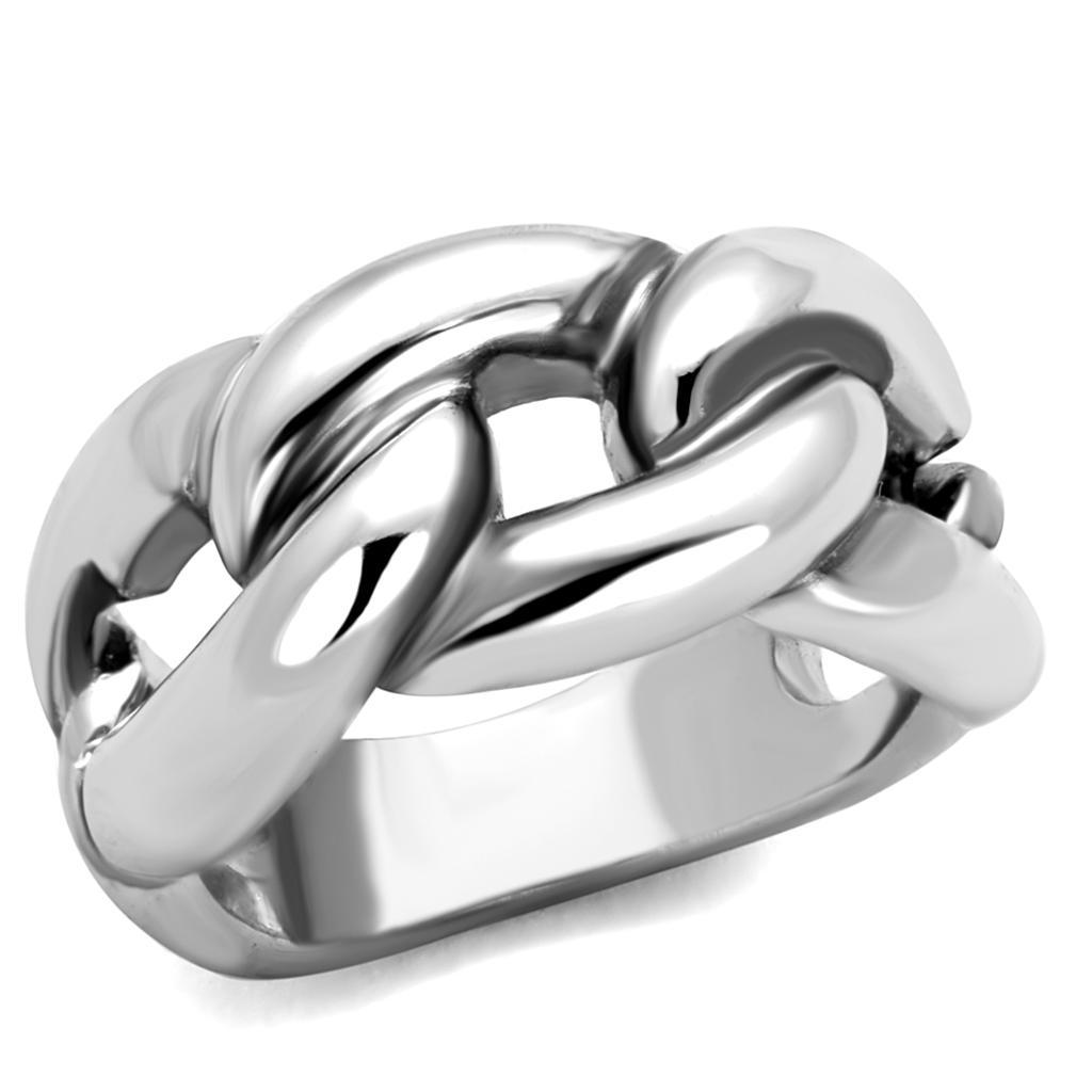 JCE874 Rhodium Brass Ring with No Stone